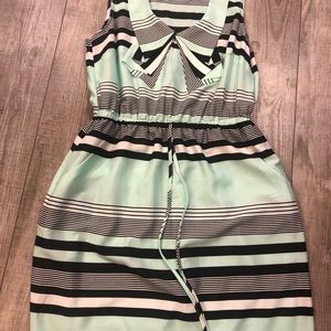 mint green striped dress New with Tags
